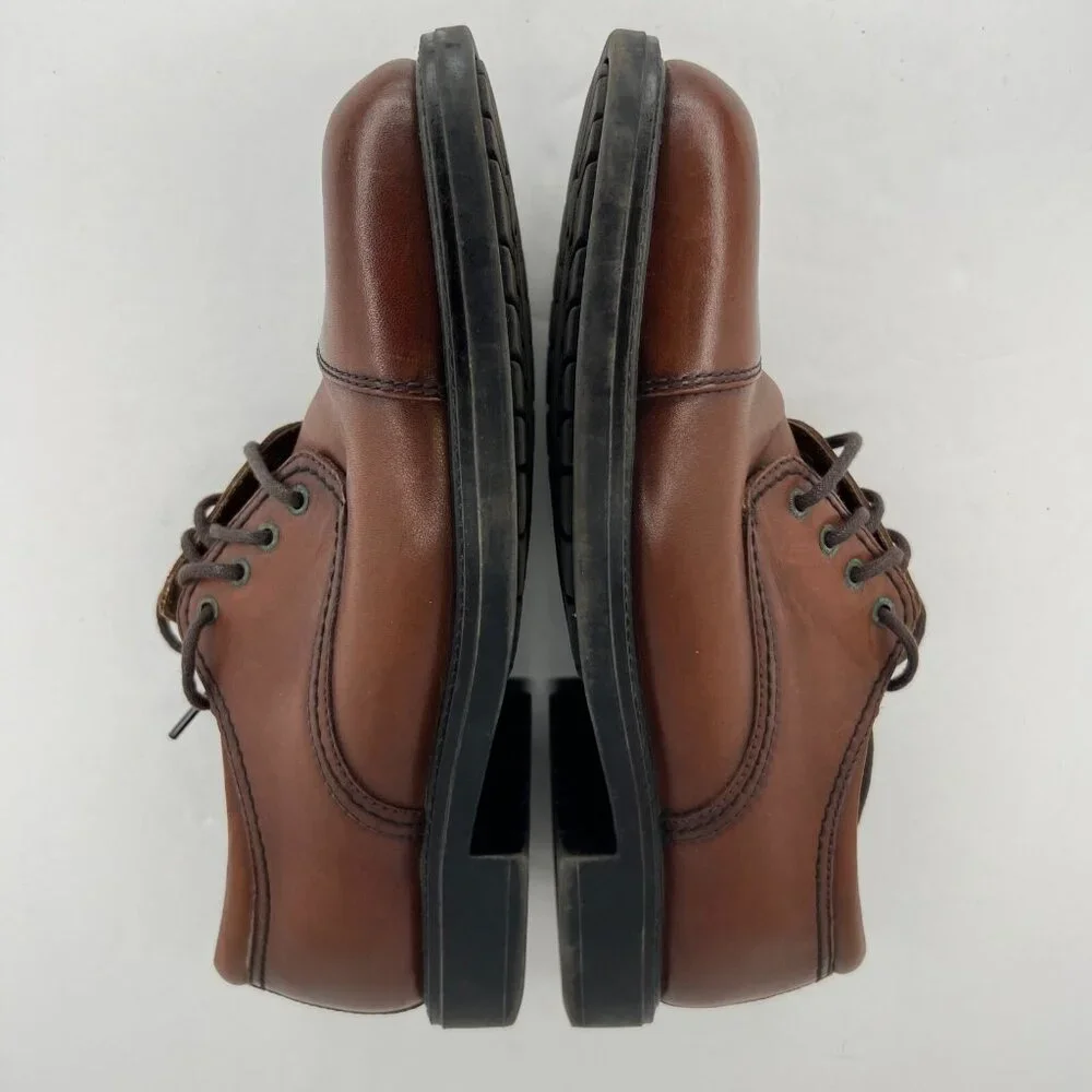 Dockers Mens 090-2210 Brown Gordon Leather Cap Toe Oxford Size 8 W Dress Shoes